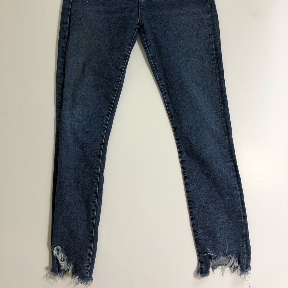 Agolde Frayed Shark Bite Hem Cropped Skinny Jeans
